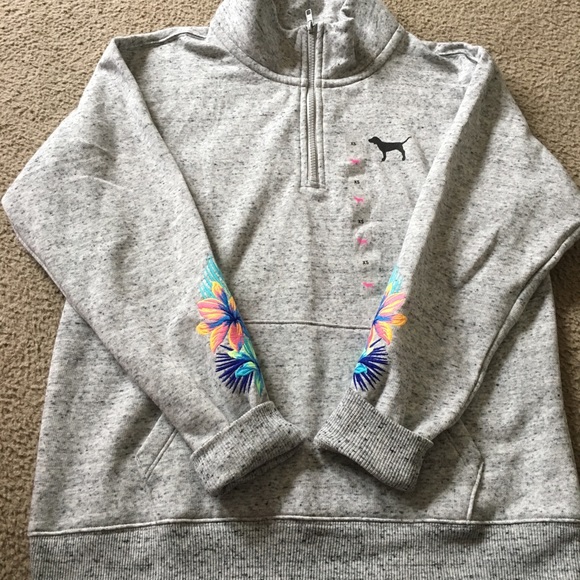 Pink Marl Grey Half Zip Sweater - Picture 1 of 4
